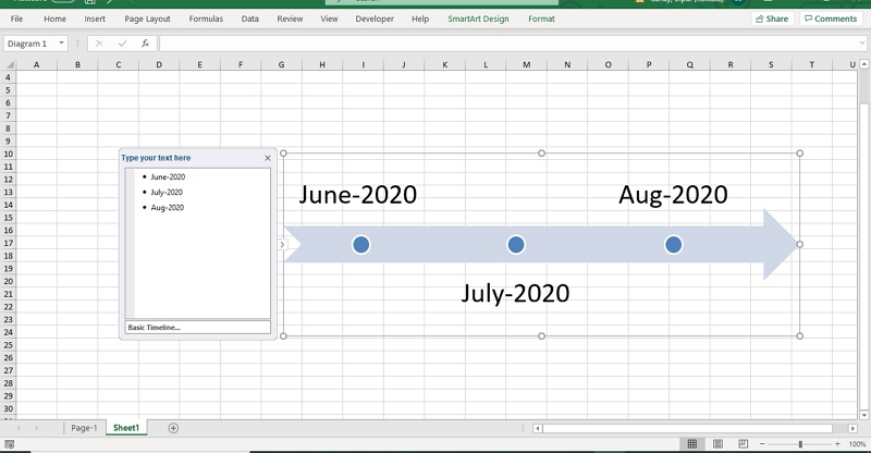 So erstellen Sie eine Zeitleiste in Excel
